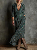 SERAPHINE | GREEN-LAPEL DRESS