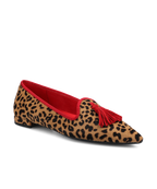 Zinnia Starfinch 15 Tassel Leopardprint Haircalf Pointed Toe Loafer 0