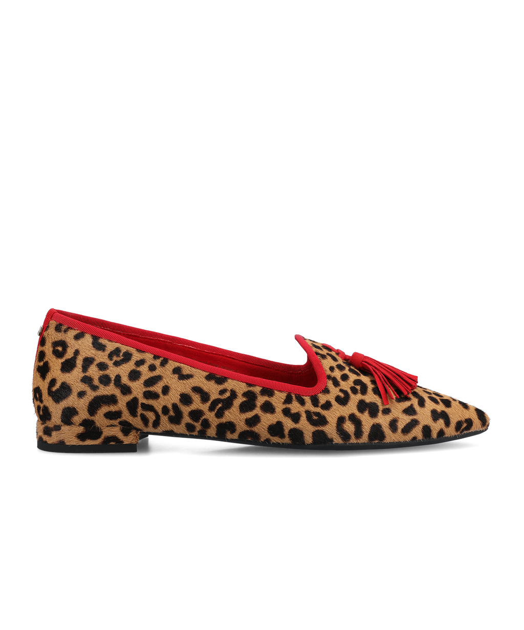 Zinnia Starfinch 15 Tassel Leopardprint Haircalf Pointed Toe Loafer 2