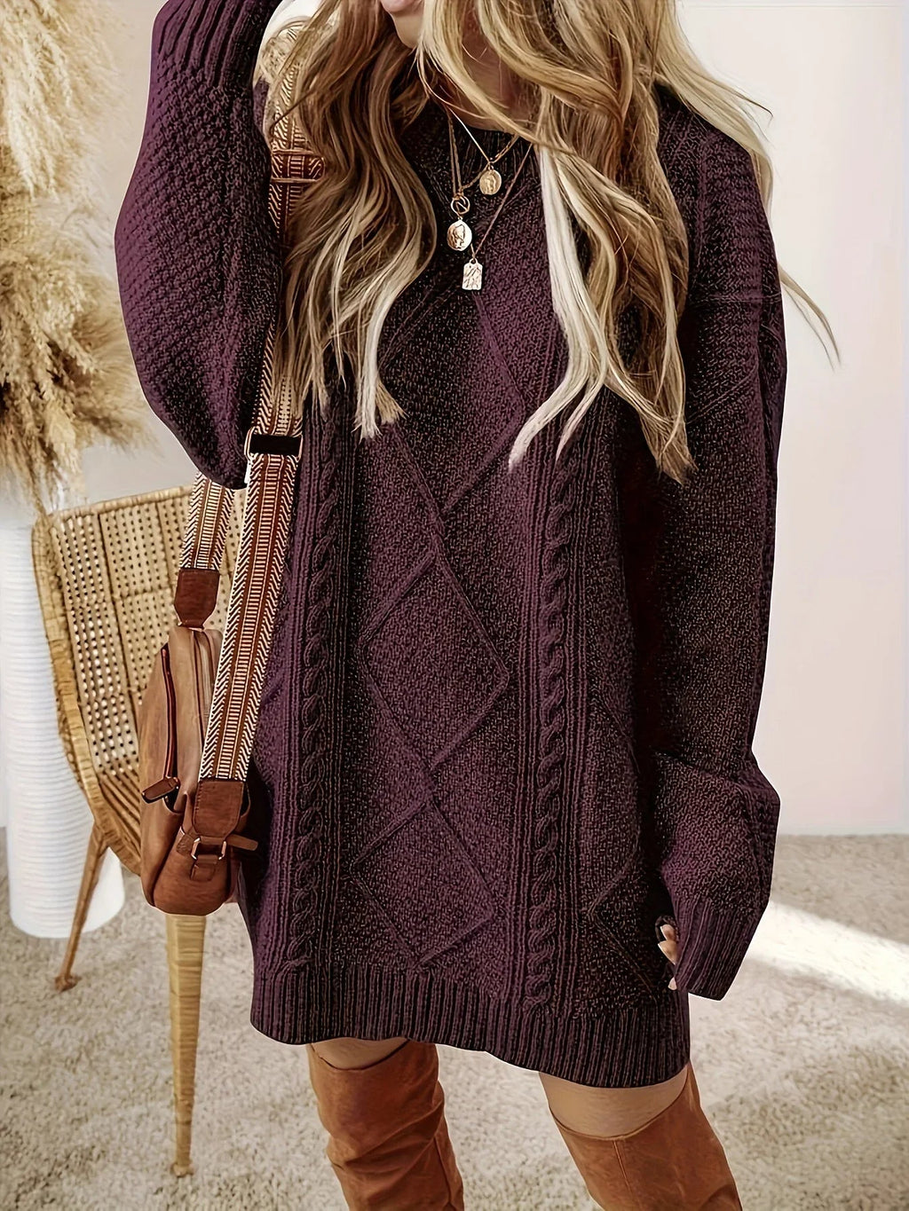 Juno | Cable Knit Sweater Dress