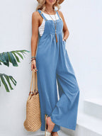 Harlow | Loose Plus Size Pleated Split-Joint Square-Neck Overalls