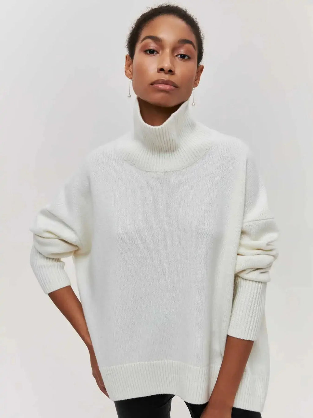 Ciara | Oversized Ribbed Turtleneck Sweater for Women