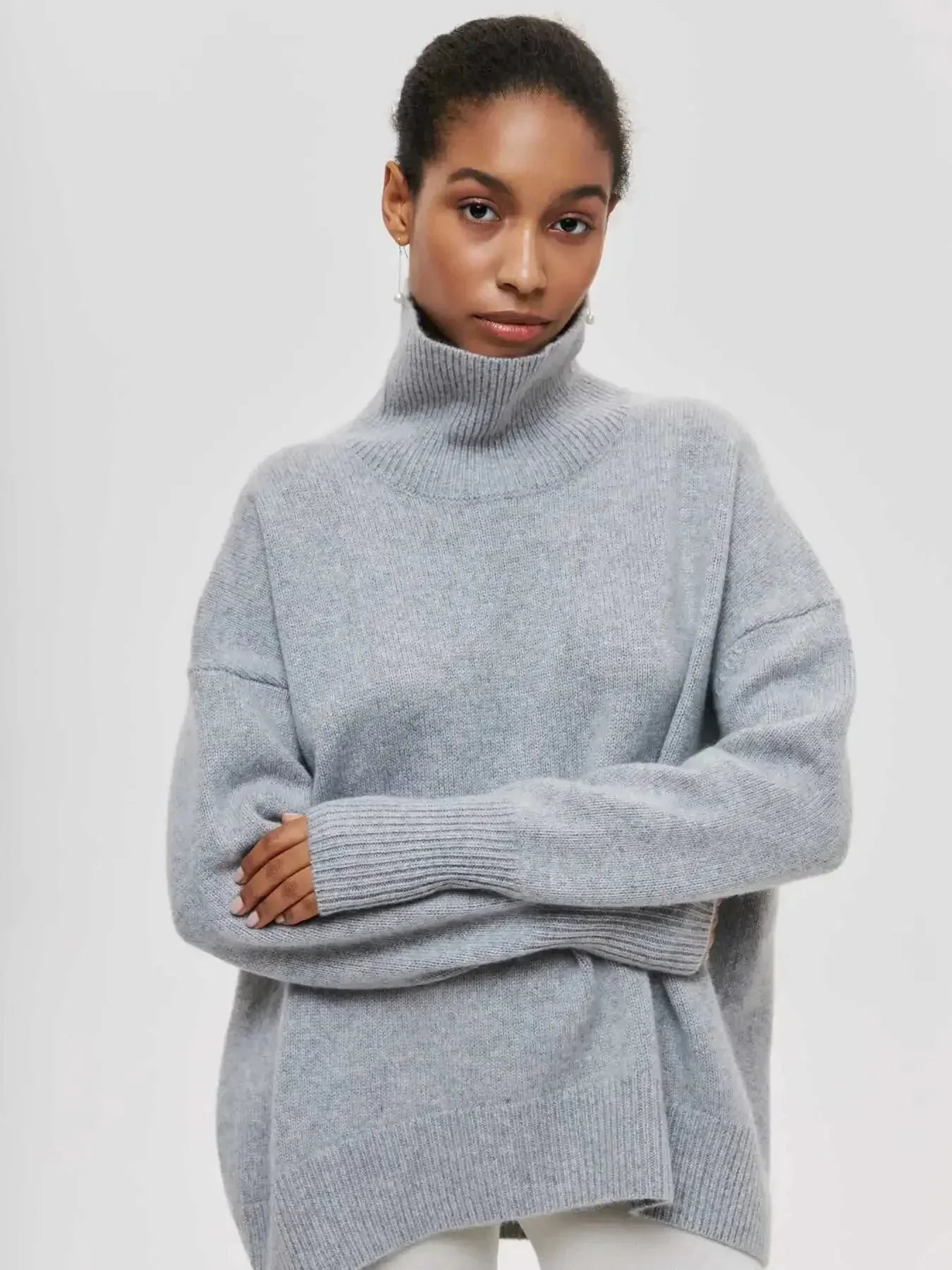 Ciara | Oversized Ribbed Turtleneck Sweater for Women