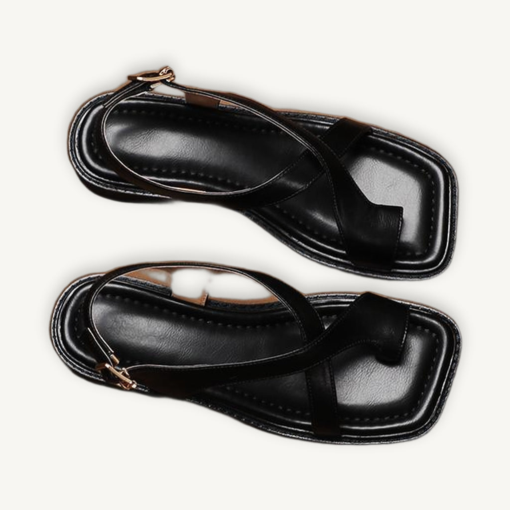 Ivy Cross Sandals black top
