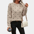 Darielle | Sophisticated Polka Dot Knitted Sweater