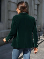 Julie | Velvet Blazer - Green