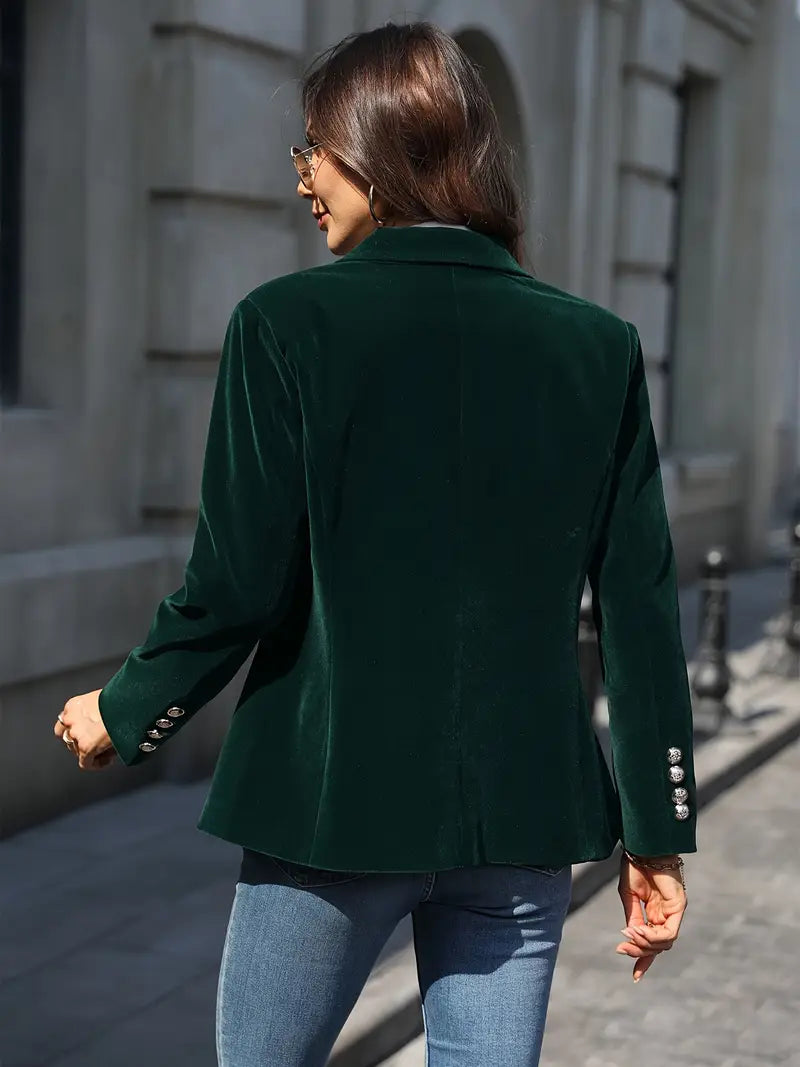 Julie | Velvet Blazer - Green