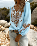 Vina | Puff Sleeve V-Neck Blouse Loose Fit