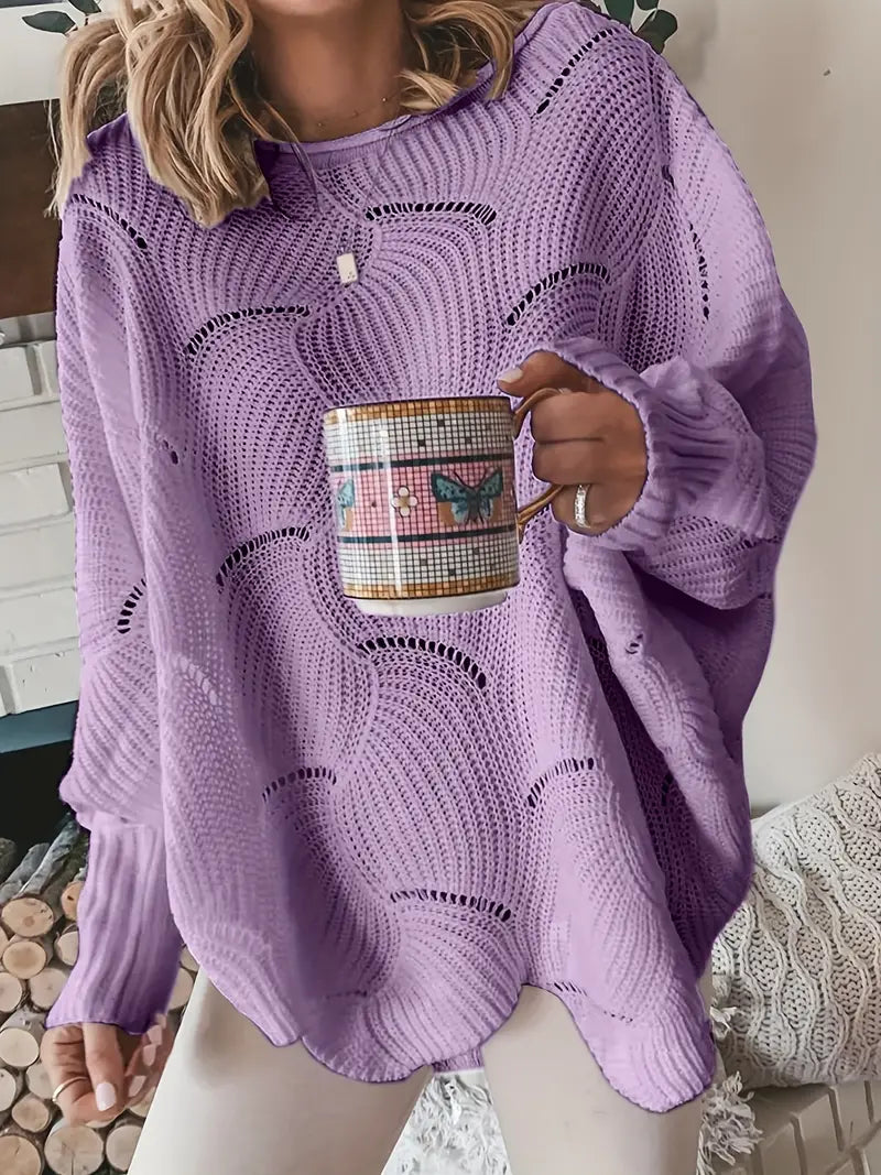 Adria | Solid Knit Sweater with Cutouts