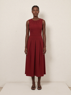 Rosalina | Sleeveless Midi Dress, Red