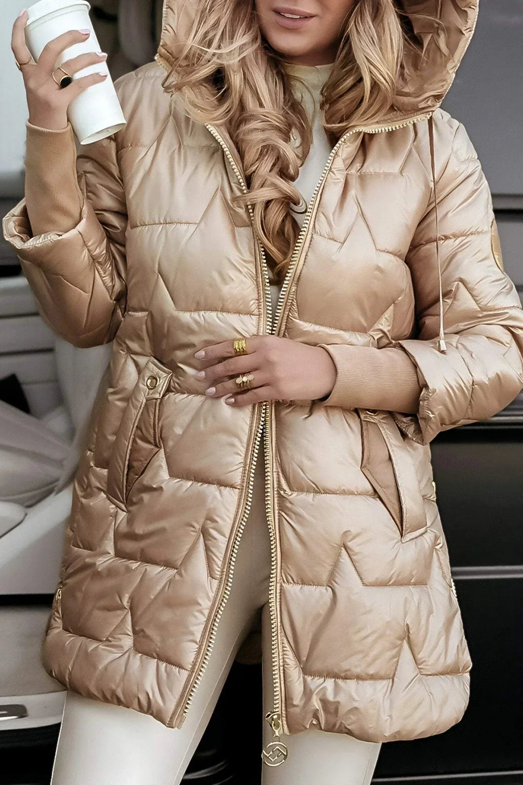 Ardella – Elegant Padded Hooded Coat