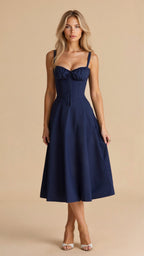 Bonnie | Floral Chic Corset Midi Dress