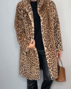 Abigail longline faux fur leopard coat for women, image 5