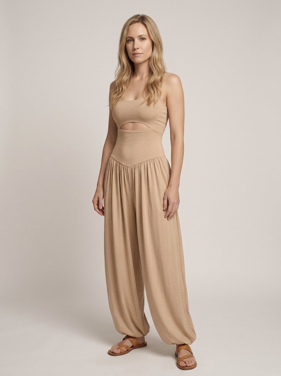Adelina Cami Jumpsuit - Apricot