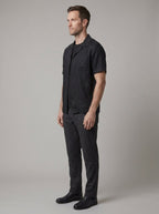 Alaric linen shirt short sleeve - side