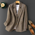 Amilie plaid blazer for women with a notched lapel