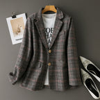 Amilie plaid blazer for women with a notched lapel, image 2
