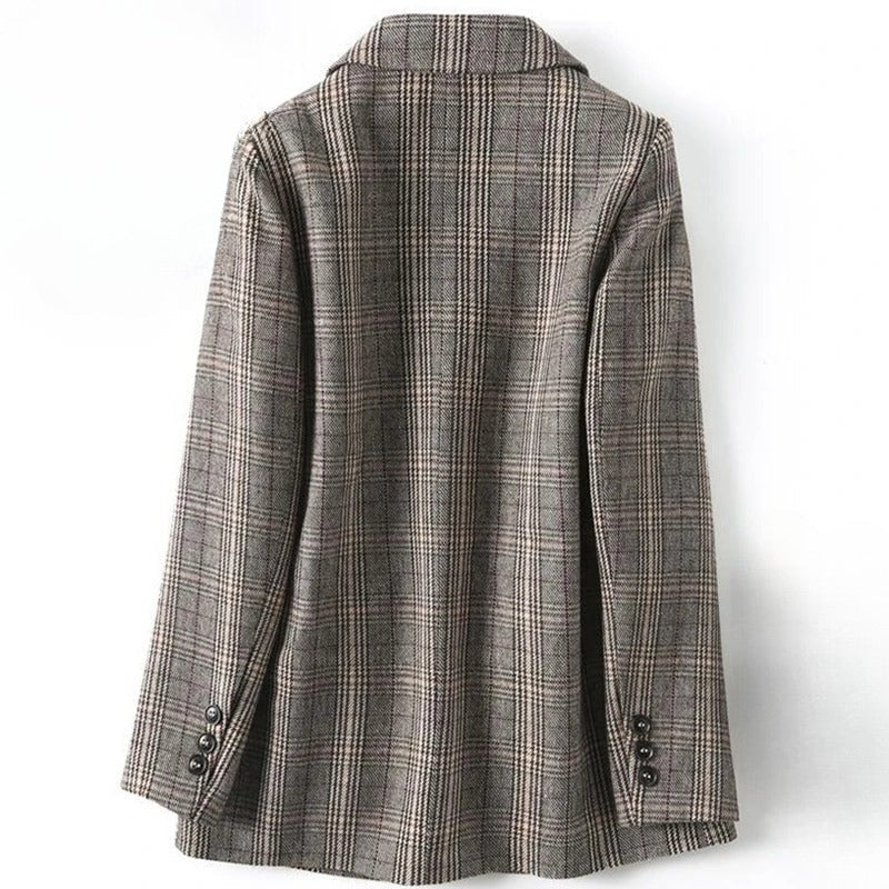 Amilie plaid blazer for women with a notched lapel, image 3