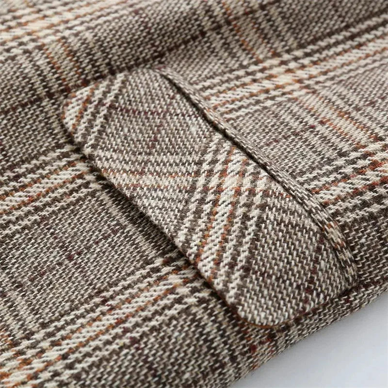 Amilie plaid blazer for women with a notched lapel, image 5