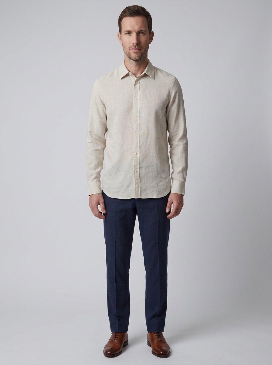 Ansel Linen Shirt Sand - front