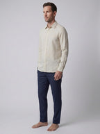 Ansel Linen Shirt Sand - three-quarter