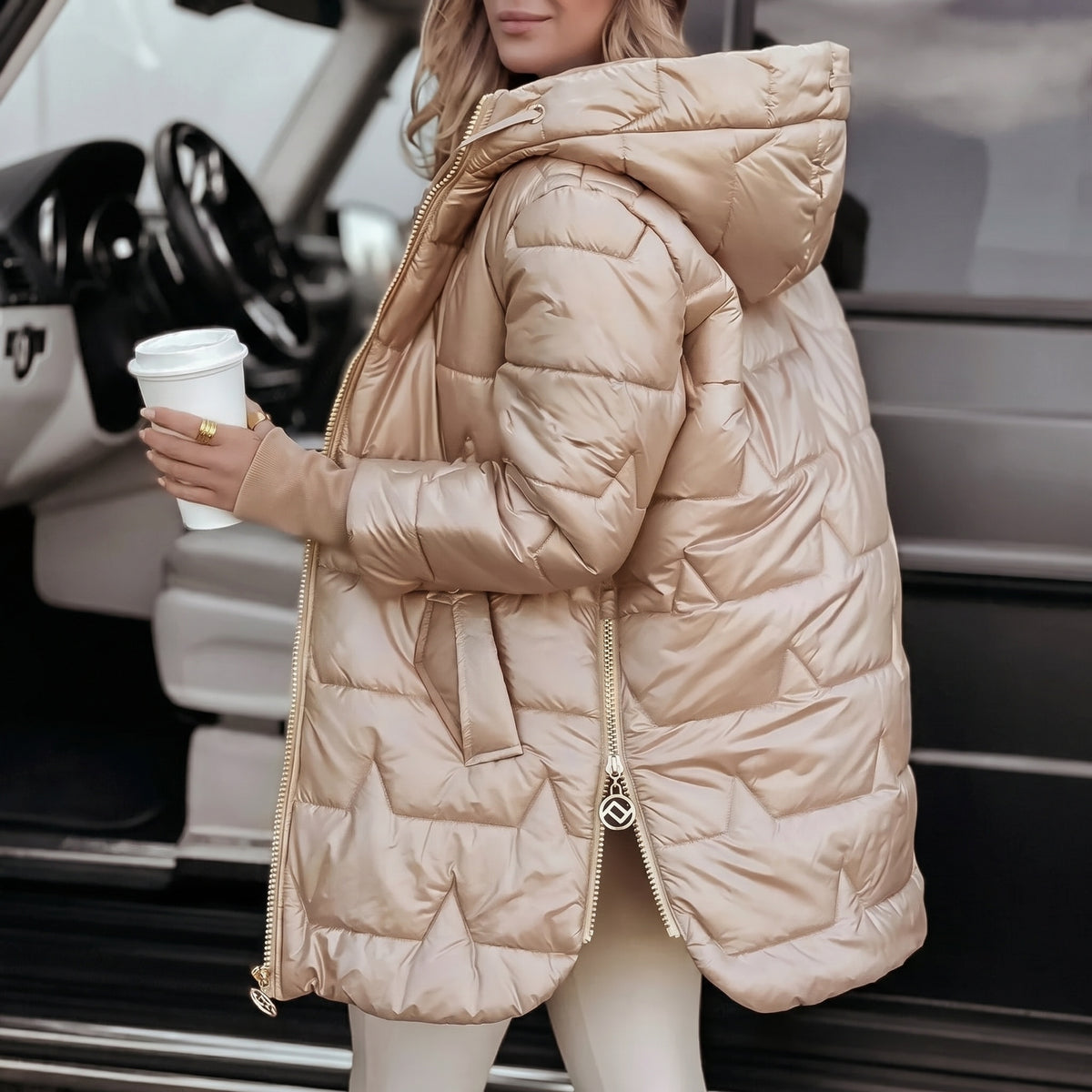 Ardella Padded Hooded Coat detail