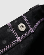 Athena Black Spot Print Tote Bag stitching detail