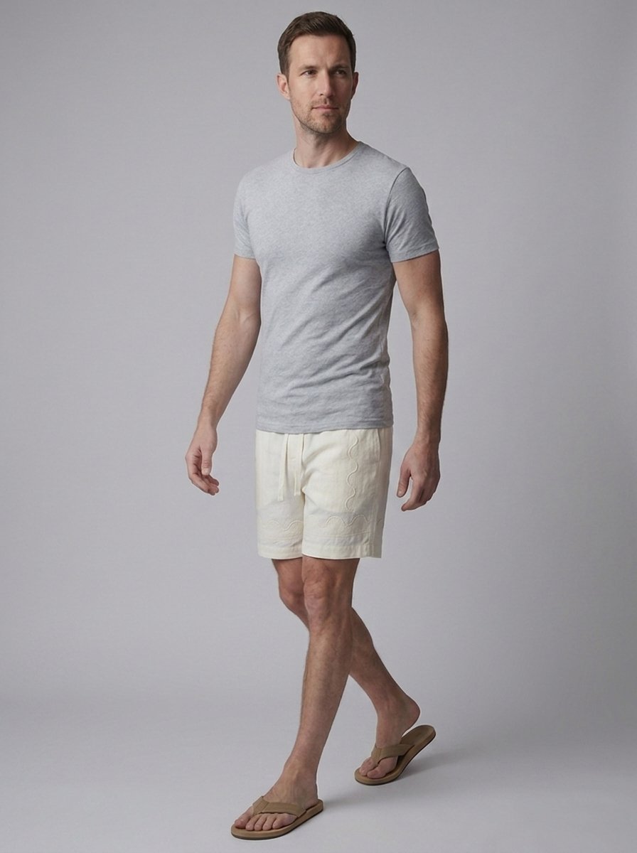 Aveline Silk Linen Shorts - walking lifestyle