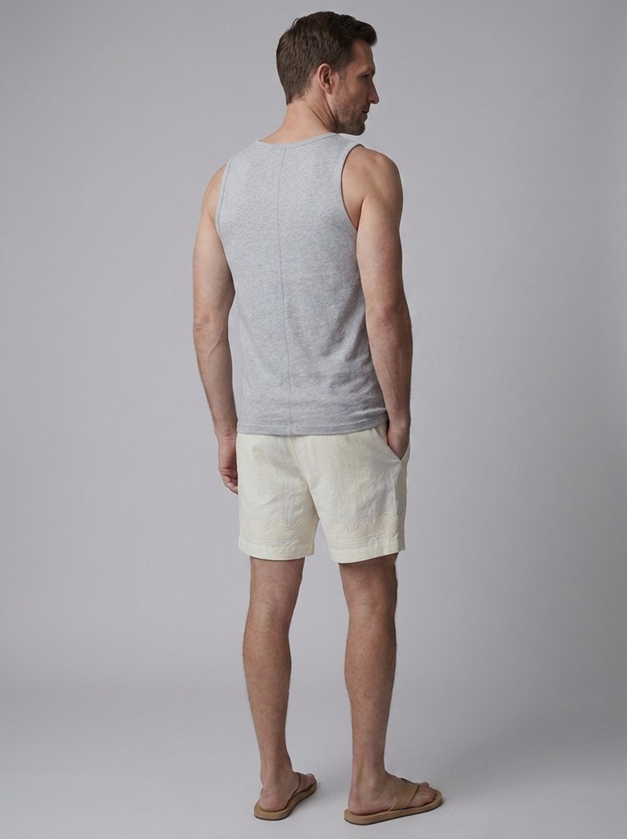 Aveline Silk Linen Shorts - three-quarter back
