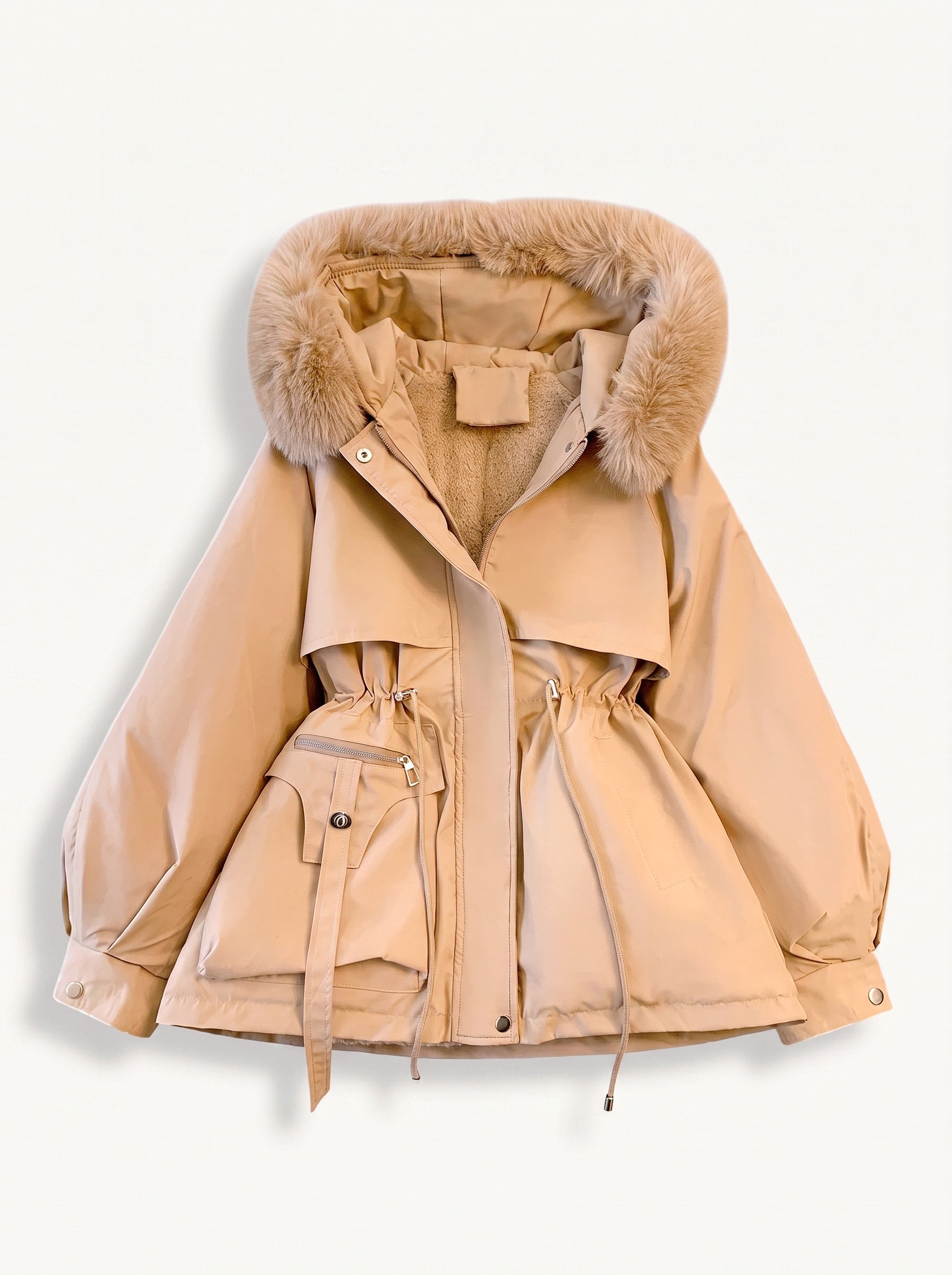 Aya padded hooded parka khaki