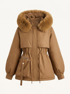Aya padded hooded parka brown