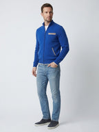 Benedict knitted zip cardigan 3/4 view