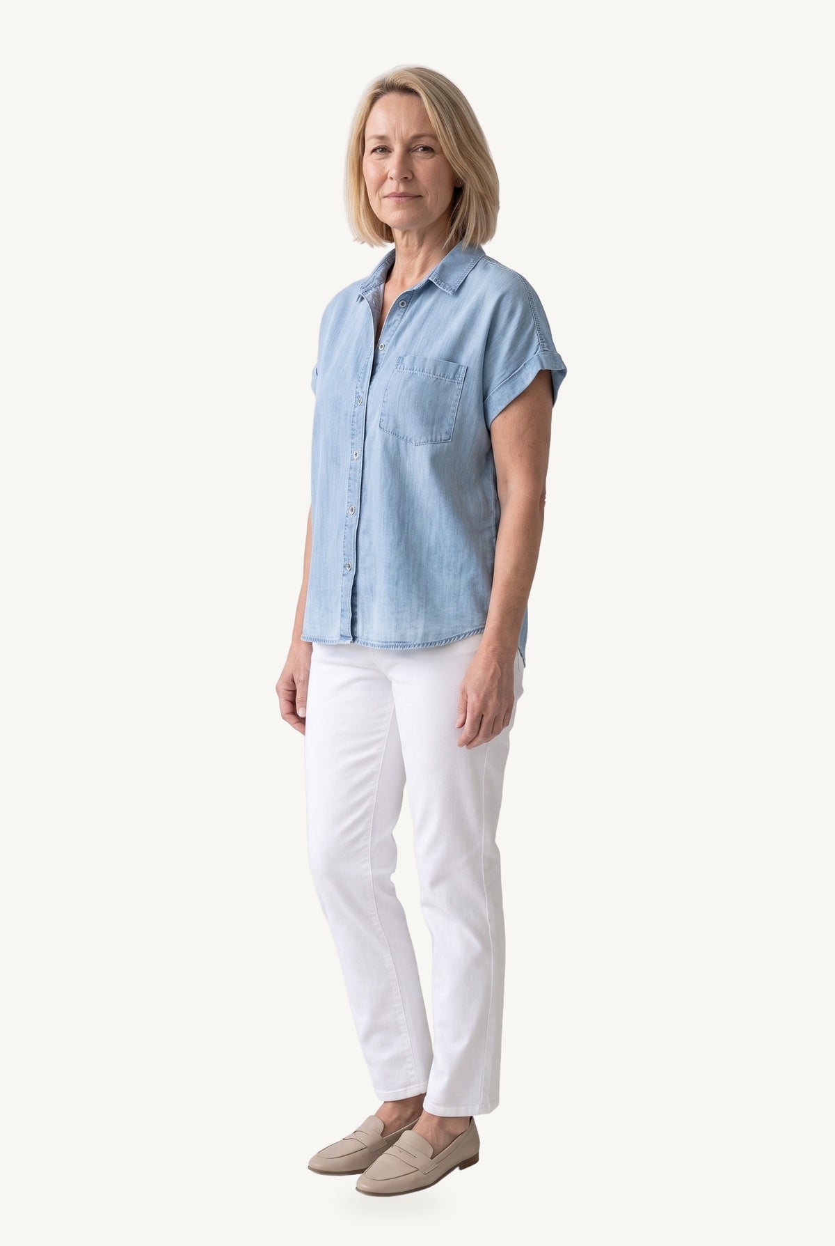 Betty womens denim shirt - Olivia & Rose - light blue