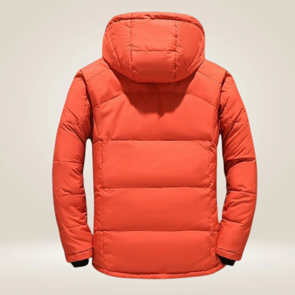 Blake All-Weather Down Jacket orange, back view