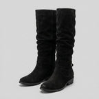 Bodil knee-high boots with a suede-look upper and side zip, image 4