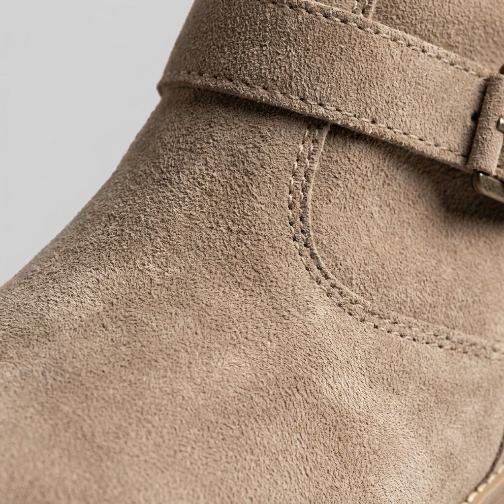 Bodil knee-high boots with a suede-look upper and side zip, image 6