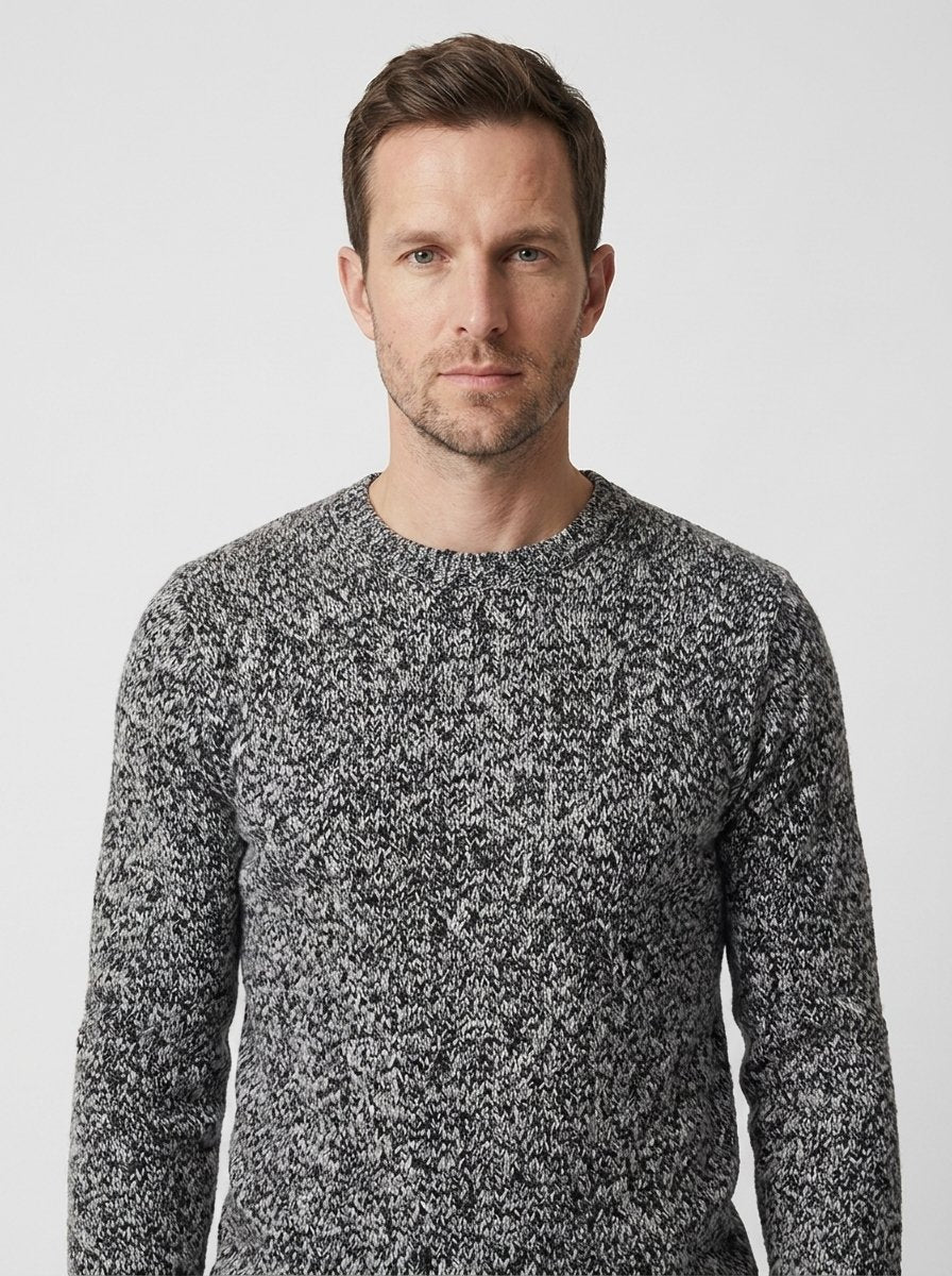 Boy chunky knit sweater close-up