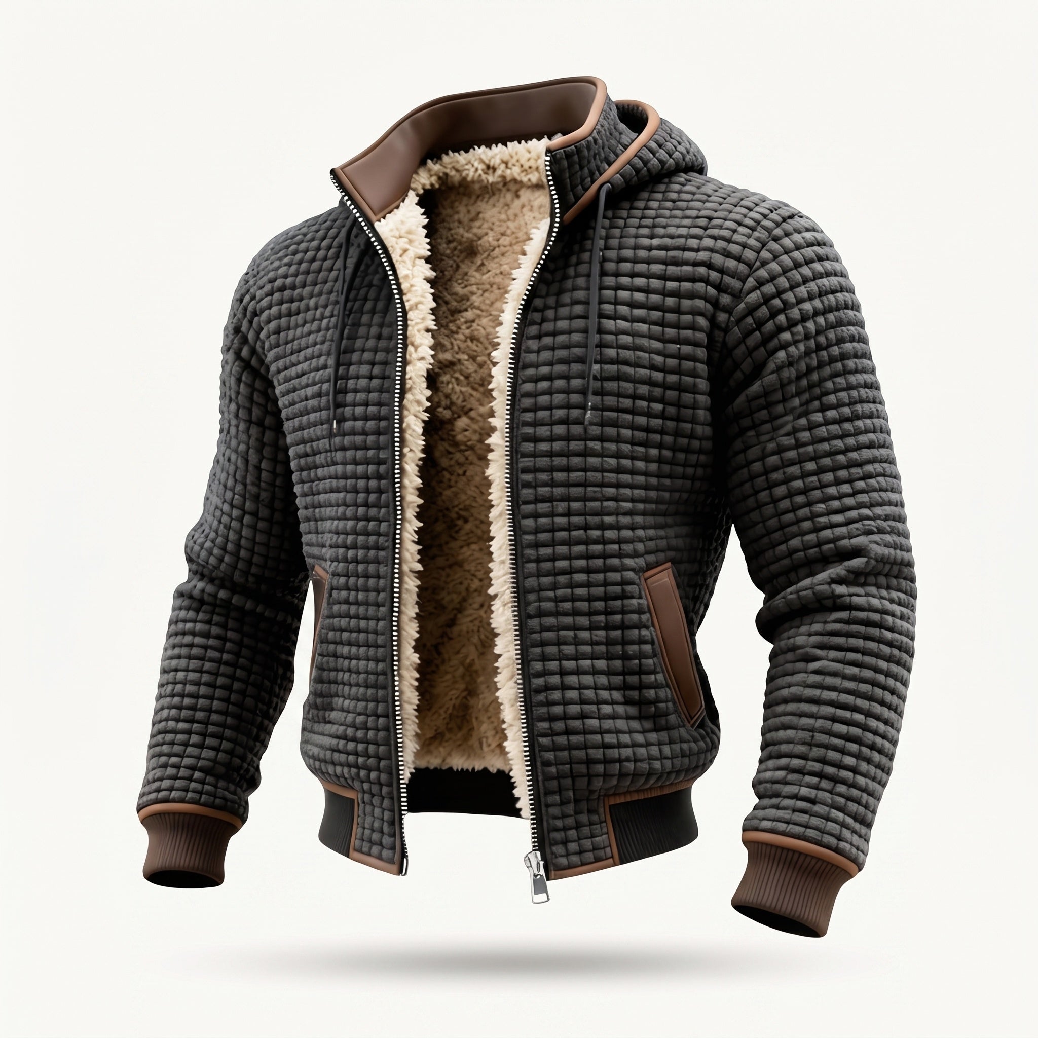 Bram sherpa hooded jacket gray