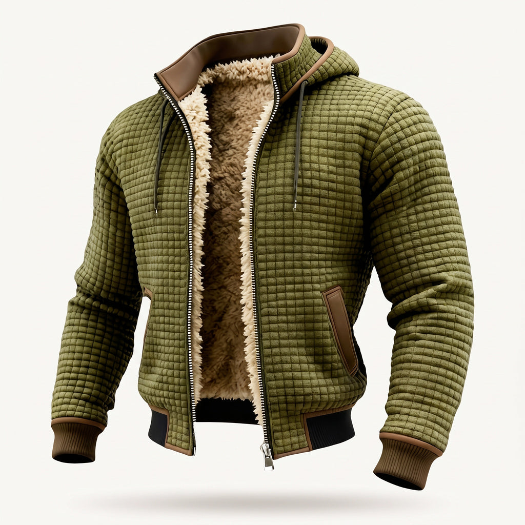 Bram sherpa hooded jacket military green