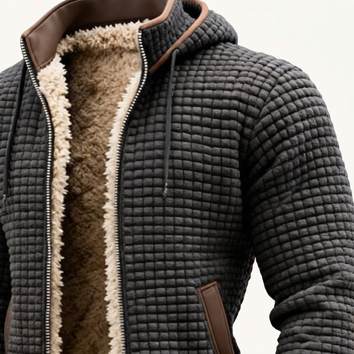 Bram sherpa hooded jacket detail
