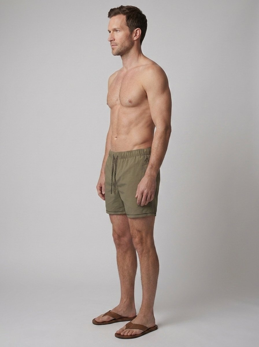 Brennan ripstop swim shorts olive - side