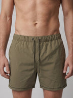 Brennan ripstop swim shorts olive - waist detail