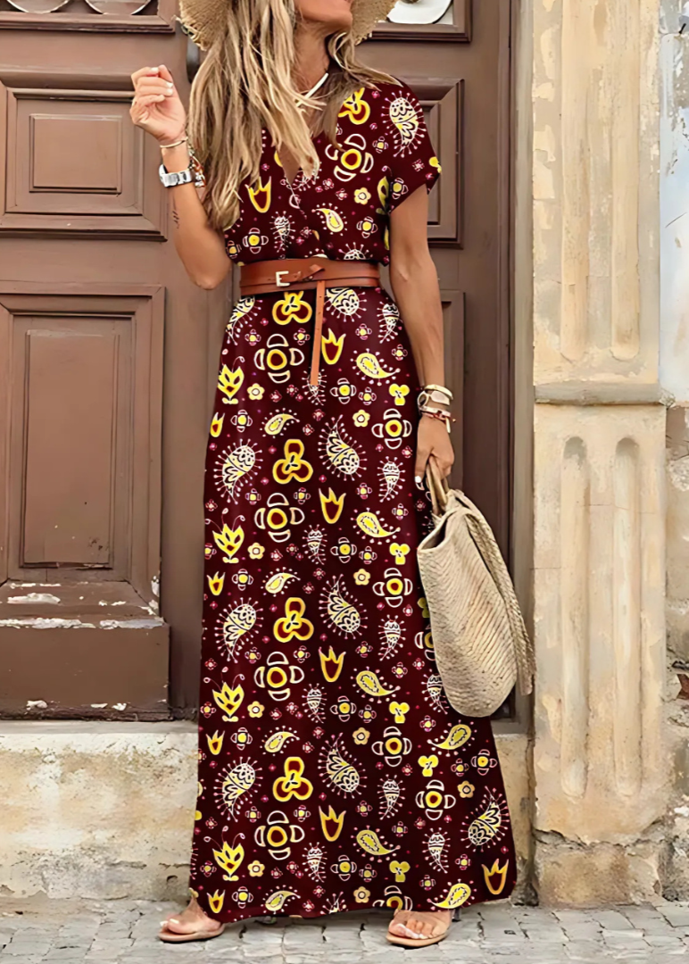 Briane paisley maxi dress with a belted waist, image 2