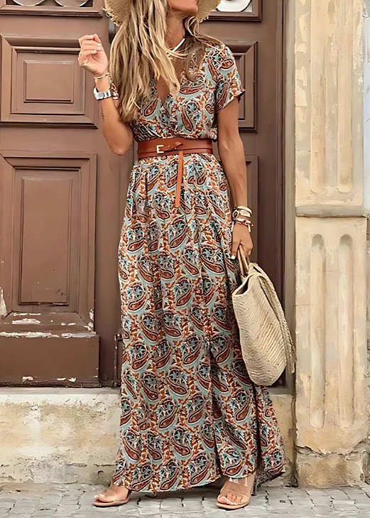 Briane paisley maxi dress with a belted waist, image 5
