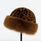 Calista leopard print faux fur hat, styled shot