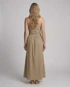 Carmen Striped Sand Cedar Maxi Dress back
