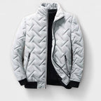 Casper quilted jacket with a chevron stitch in white