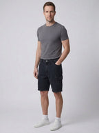 Cillian denim cargo shorts washed black - lifestyle