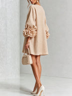 Clementine shift dress with balloon sleeves and rosette cuffs, image 8