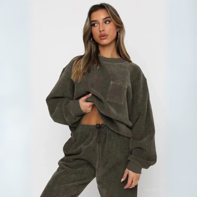 Cordella soft knit two-piece lounge set